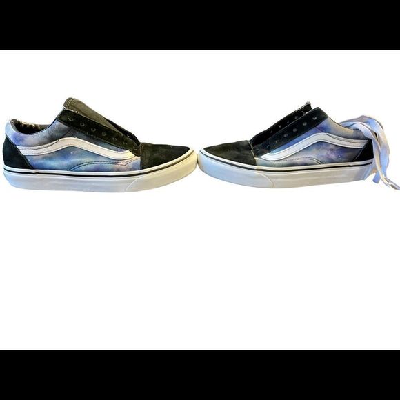 VANS , old Skool, low size 5, black , blue tie dye , suede - Picture 2 of 4